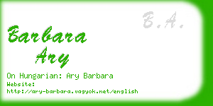 barbara ary business card